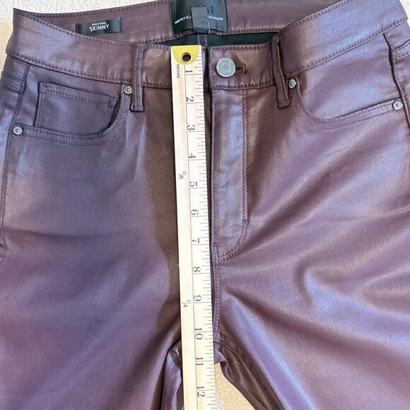 NWT White House Black Market HR Skinny-Coated Curve Hugging Jeans Burgundy SZ 8 - Picture 11 of 13
